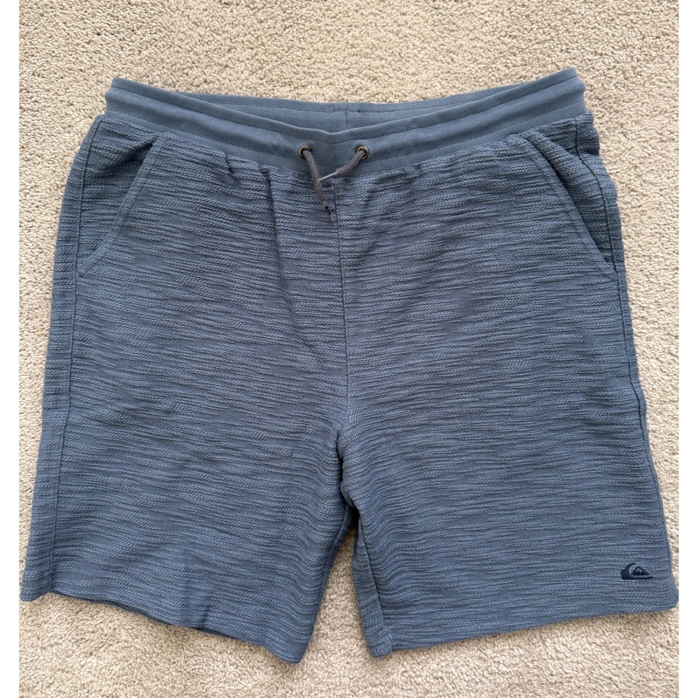 Quiksilver Boys Stormy Seas Blue Textured Knit Shorts XL 18/20 NWT